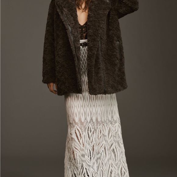 Anthropologie Faux Fur long moto jacket NWT - Picture 5 of 9